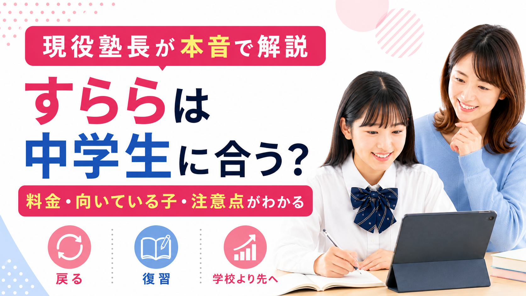 すららは中学生に合うか、料金・向いている子・注意点を現役塾長が解説する記事のアイキャッチ画像