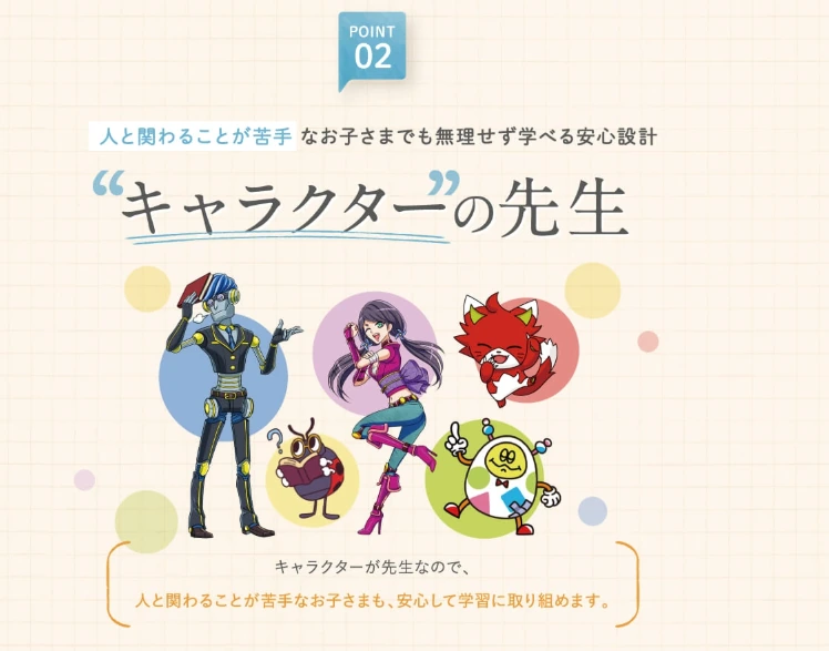 キャラクターの先生が文字・音声・アニメーションを使って説明するすららの公式画像